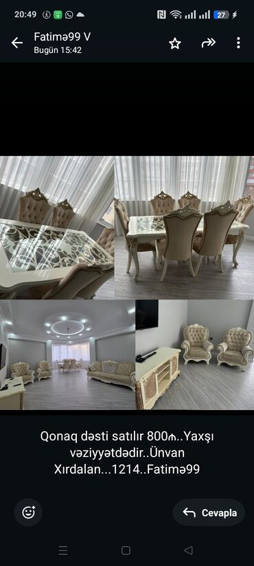 противопролежневый матрас бишкек: Qonaq dəsti satılır 800₼. Yaxşı vəziyyətdədir. Ünvan