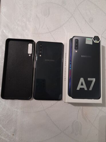 tab2 a7: Samsung Galaxy A7 2018 | İşlənmiş | 64 GB | rəng - Qara | Barmaq izi