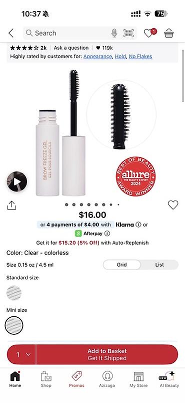 ucuz kask: Məhsul: Brow Freeze Gel – şəffaf qaş jeli Həcm: 0.15 oz / 4.5 ml — 1