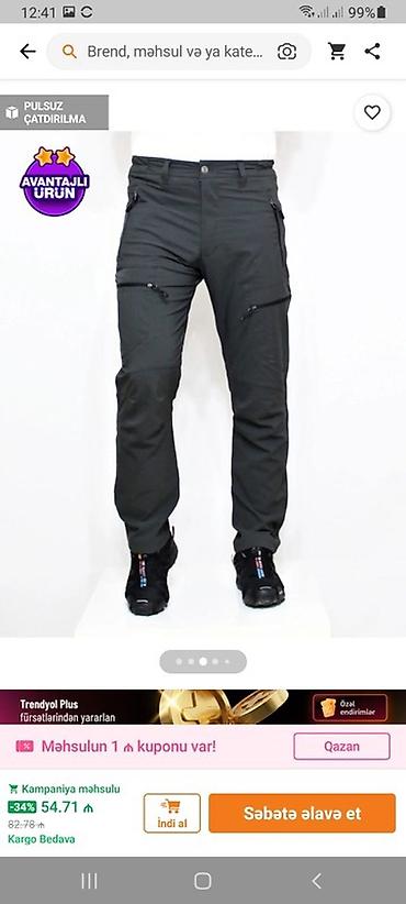 yaşıl şalvar: Kişi üçün trekinq/outdoor şalvarı Biri XL biridə XxxL - Material — 1