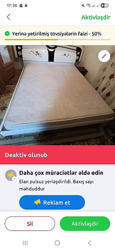 матрас 200 на 200: İki nəfərlik çarpayı və döşək dəsti unvan hokmeli qobu yolu hec bir — 1