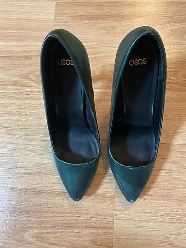 Личные вещи: Шикарные туфли 38 р. от Asos, изумруд. На выход! Высокий каблук — 2