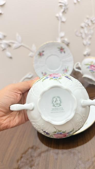 çay servis: Çay dəsti, rəng - Ağ, Farfor, Çexiya — 3