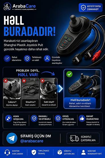 Pultlar: Shanghai Plastik Joystick Pult – elektrikli əlil arabaları üçün — 3