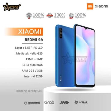 Redmi: Redmi, Redmi 9A, Б/у, 32 ГБ, цвет - Голубой, 2 SIM