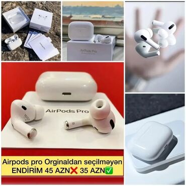 airpod pro qiymeti: 🔥Airpods Pro🔥 Premium Clas: 45yox 35 AZN Satis resmi mağazda