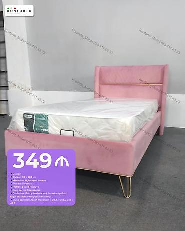 Məhsul: Tək nəfərlik çarpayı + matras hədiyyə - Ölçü: 90 × 200 sm -