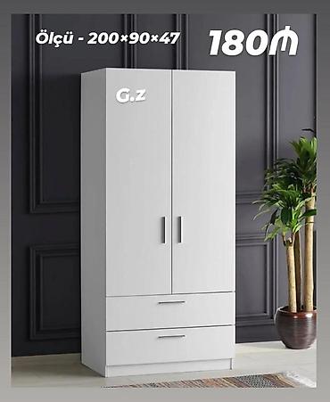 ofis dolabları: Ağ rəngli iki qapılı şkaf - Ölçü: 200 × 90 × 47 sm (şəkildə — 1