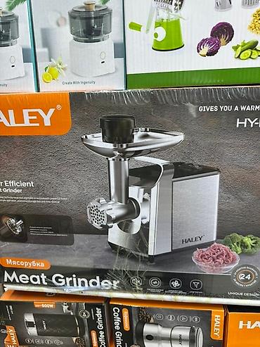 Электрическая мясорубка Haley HY-I315 с корпусом из серебристого at lalafo.kg Электрическая мясорубка Haley HY-I315 с корпусом из серебристого