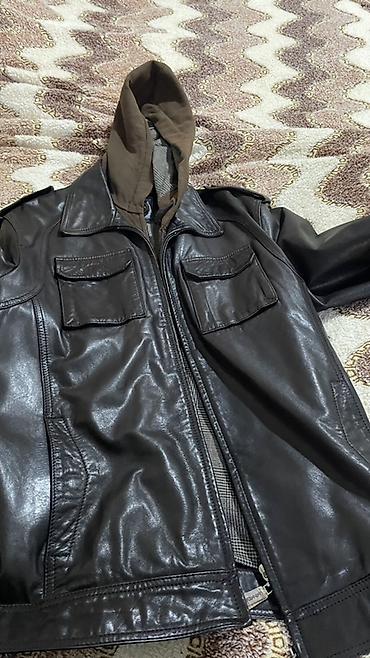 Верхняя одежда: Kişi üçün qara dəri gödəkçə - Material: qara dəri (parlaq faktura) - — 2