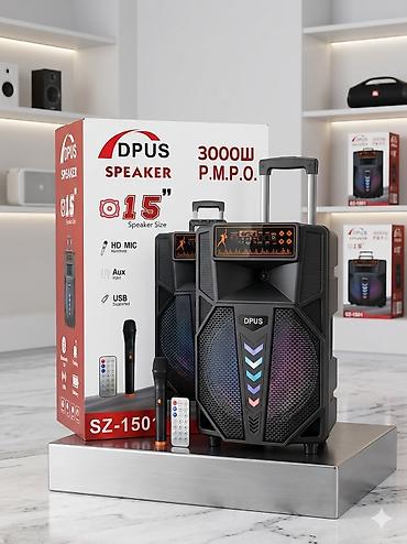 mp 3 player: DPUS SZ-150 portativ akustik sistem - Dinamik ölçüsü: 15" - Güc — 1