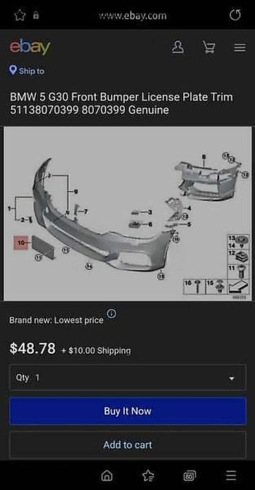 samolepljivi stiker: NOSAČ TABLICE BRANIKA G30/G31 ZA BMW SERIJA 5 | bmw 5 g30 g31 nosač — 4