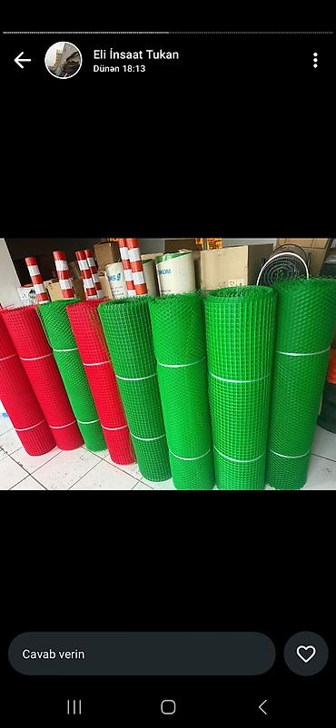 yaşıl hasar: Plastik tor şəbəkə rulonları - Rənglər: yaşıl və qırmızı - Material — 1