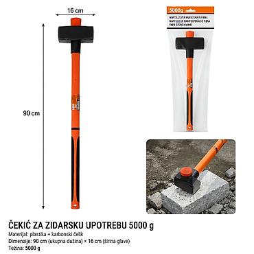 KMT Torba plastična drška zidarski 9367654 Zidarski čekić 5000 g za