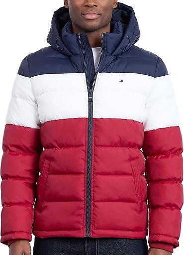 tuklu geyim: 🟦⬜️🟥Tommy Hilfiger Men's Down Alternative Hooded Puffer Jacket (Yeni) — 2