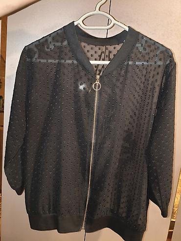 Qara şifon bomber üslublu yüngül jaket/kardiqan - Material: şəffaf