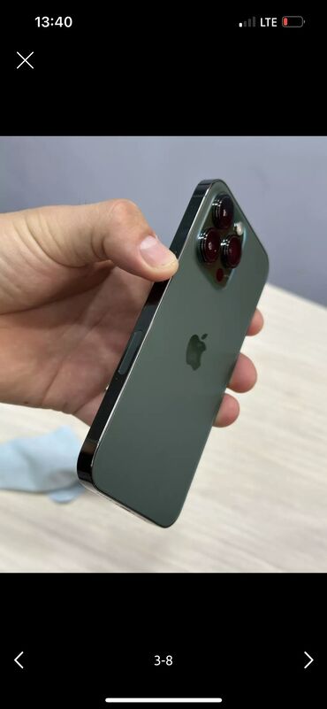 айыон 13: IPhone 13 Pro, Б/у, 512 ГБ, Зеленый, Защитное стекло, Чехол, 100 %