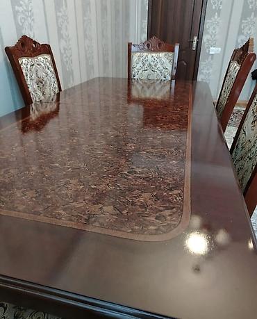 Masa və oturacaq dəstləri: Qonaq otağı üçün, İşlənmiş, Açılan, Oval masa, 6 stul — 3