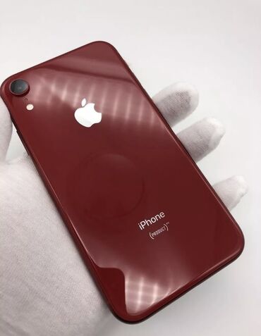 Apple iPhone: IPhone Xr, Б/у, 128 ГБ, Красный, Защитное стекло, Чехол, 81 %