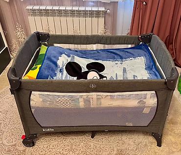 yuxuda uşaq cimizdirmək: Kidilo travel uşaq çarpayısı / manez - Rəng: tünd boz, tekstilli — 3