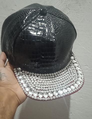 Kepkalar: Qara kroko fakturalı, parlaq materialdan hazırlanmış snapback/beisbol — 4