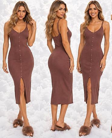 levis 512: Ribana midi haljina na bretele – braon - Kroj: uska silueta koja — 4