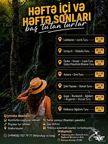 lenkeran baki: Həftə içi və həftə sonları baş tutan turlar Marşrutlar və qiymətlər — 1