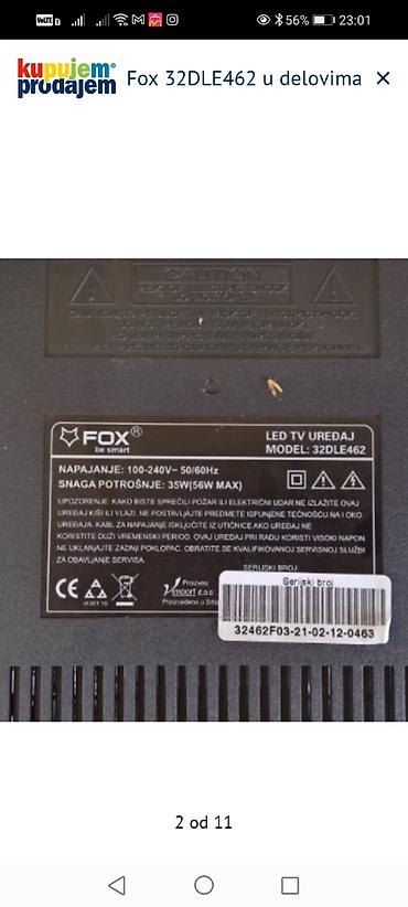 Matične ploče: Fox 32DLE462 – delovi - Originalni delovi za LED TV Fox model — 3