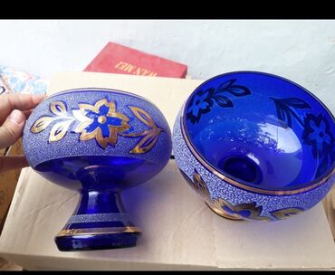 Tort və şiriniyyat qabları: Tort və şiriniyyat qabı, rəng - Göy, Farfor — 2