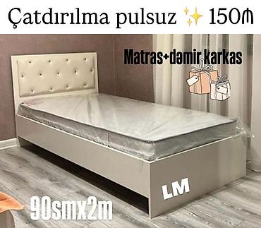 Tək nəfərlik çarpayı paketi - Ölçü: 90 sm x 2 m - Komplekt: matras +