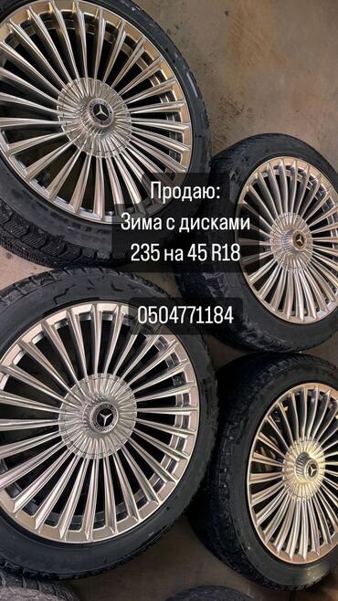 колёса на мотоблок: Дөңгөлөктөр монтажда 235 / 45 / R 18, Кыш, Колдонулган, Комплект, Жеңил унаалар, Куйма, тешиктери - 5