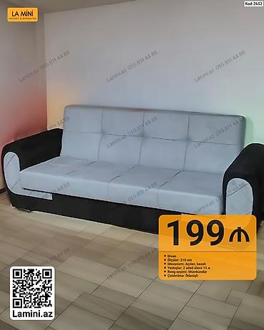 Divan – Kod: 2652 - Ölçü: 210 sm - Mexanizm: Açılan, bazalı - lalafo.az -da Divan – Kod: 2652 - Ölçü: 210 sm - Mexanizm: Açılan, bazalı -