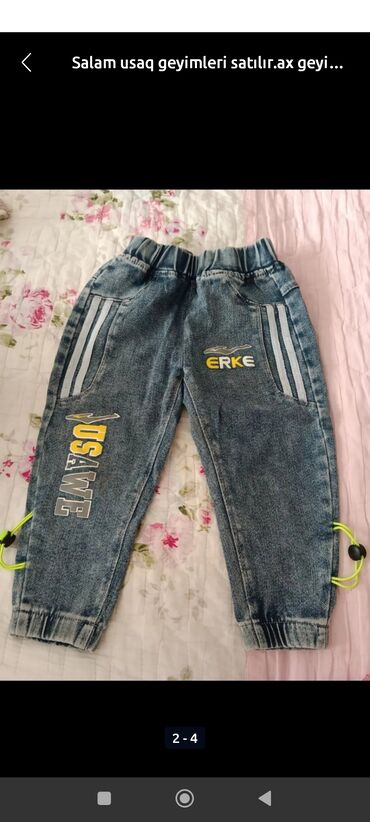 Xodunoklar: Uşaq üçün cins şalvar - Material: klassik mavi denim - Kəsim: idman