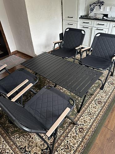 study table: Складной комплект мебели для дома, дачи и пикников: стол + 4 кресел — 3