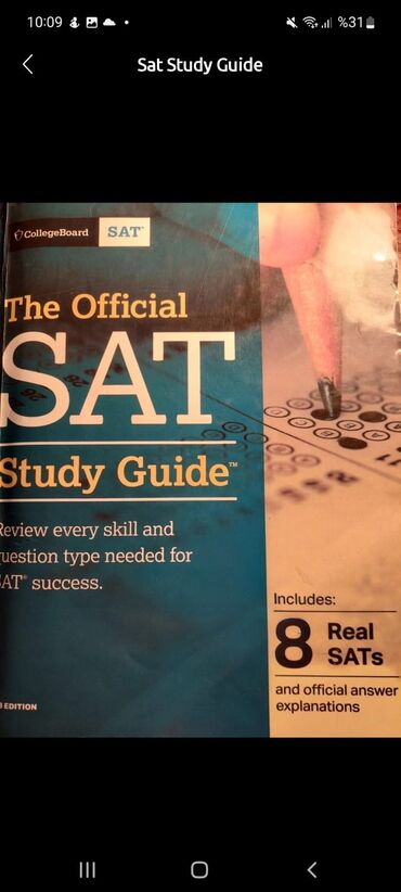 sat bilet: Sat Study Guide (8 Real Sats) içi tertemizdir çox xırda qara