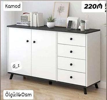 qamot: Kamod – müasir minimal dizayn - Rəng: ağ korpus, qara üst tabla və — 1