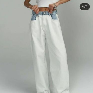 Джинсы: Джинсы, Палаццо, Турция, Высокая талия, Стрейч, M