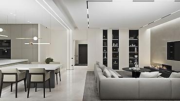 Потолочные работы: Натяжные потолки с трековыми светильниками Парящие потолки Теневые — 11