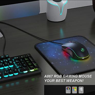 expert: Игровая мышь HXSJ A867 - RGB-подсветка, 0 DPI, высококачественный — 4