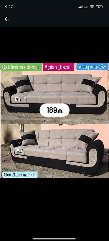 qara divan: Divan-kravat, Yeni, Açılan, Bazalı, Parça, Ödənişli çatdırılma — 1