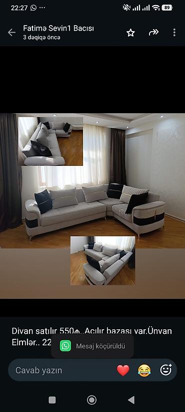Divan satılır 550₼. Açılır bazası var.Ünvan Elmlər. 2276. Fatimə99