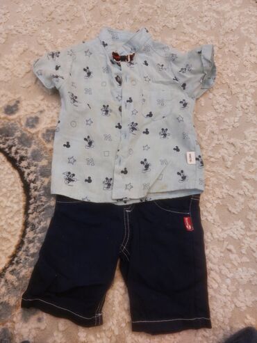 Cinslər və şalvarlar: Uşaq üçün denim şalvar dəsti - 4 fərqli model: 1) Tünd mavi, yarı — 26