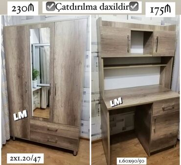 гардеробная мебель: Üç qapılı dolablar təmiz laminatla 📌 Qiymət : 230₼ Ölçü : 2 x 1.20