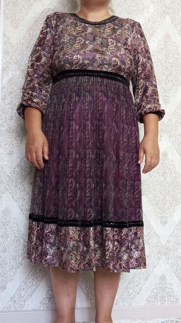 велюр платье: Вечернее платье, Пышное, Короткая модель, Велюр, С рукавами, 8XL (EU 56)