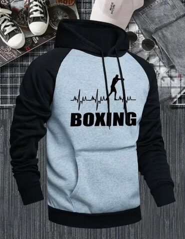 рубашки с коротким рукавом: Мужская толстовка, цвет - Серый at lalafo.az рубашки с коротким рукавом: Мужская толстовка, цвет - Серый