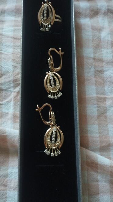 серебро наборы: Золотые серьги с кольцом