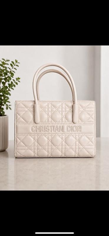 dior lady: Сумка-тоут Christian Dior, компактный формат. - Материал: гладкая — 1