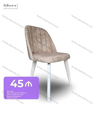 - Yumşaq oturacaqlı, arxası tikişli dizayna malik stul - Material