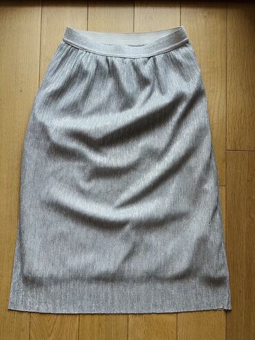 suknja sa šljokicama: M (EU 38), Midi, bоја - Siva