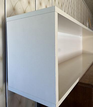 taxta tavan modelleri: Ağ rəngli divar asma rəf - Material: MDF/laminat tipli taxta panel - — 2